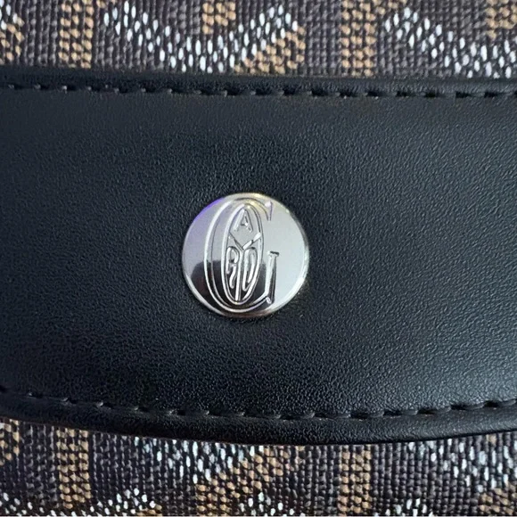 Fashion Trifold Long Wallet Black Brown Snap Closure Silver Hardware - Picture 2 of 15